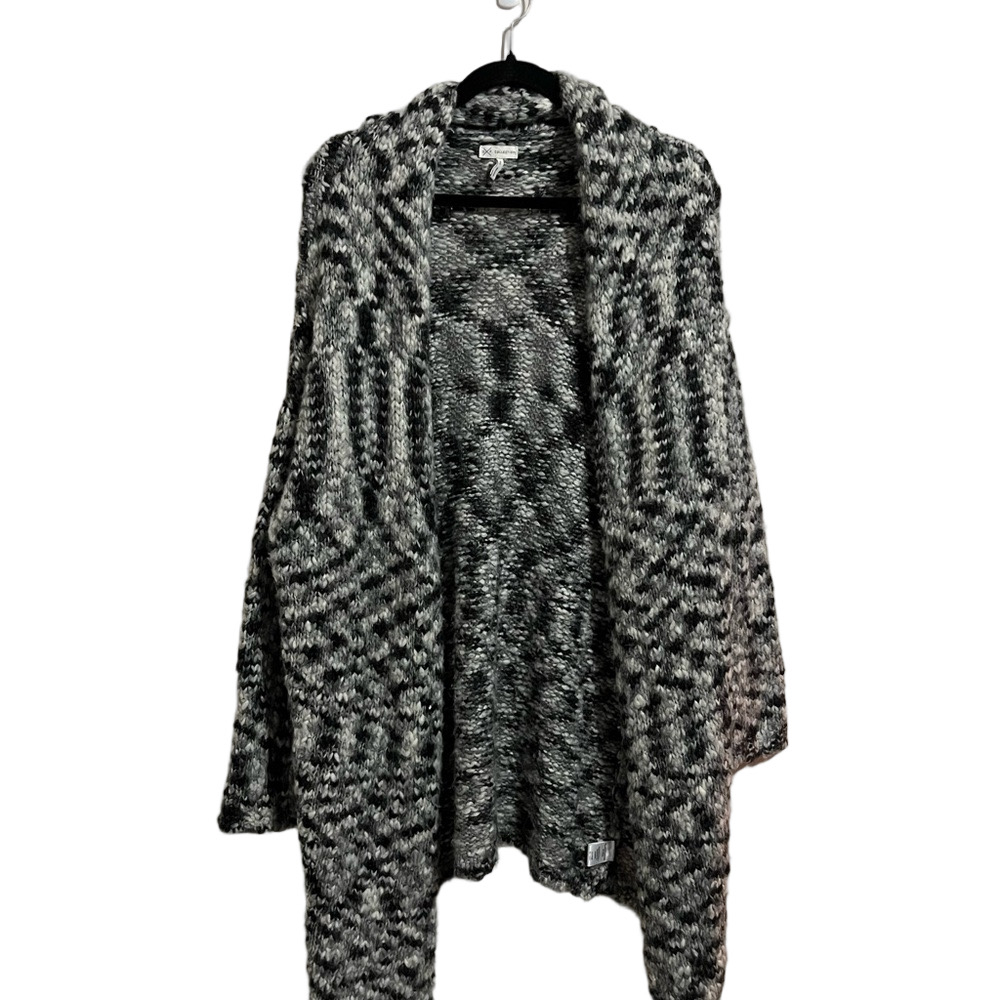 Gentle Fawn Cozy Black and Gray Women's Cardigan Chunky Knit Size: S